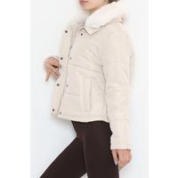 Fur Puffer Coat Stone - 3006.1555.