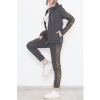 Leopard Detailed Zippered Suit Anthracite1 - 8386.5238.