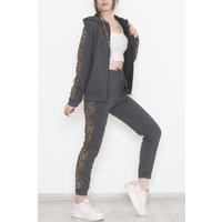 Leopard Detailed Zippered Suit Anthracite1 - 8386.5238.