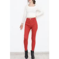 Likralı Dar Paça Kot Pantolon Kırmızı - 12204.1431.