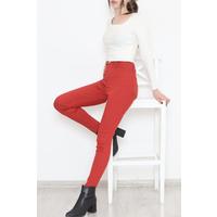 Likralı Dar Paça Kot Pantolon Kırmızı - 12204.1431.