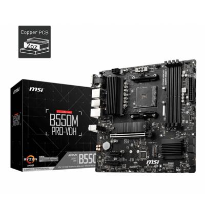 MSI B550M PRO-VDH DDR4 4400MHZ 1XVGA 1XDMI 1XDP 2XM.2 USB 3.2 MATX AM4 (AMD 5000 VE 3000 SERİSİ İŞLEMCİ UYUMLU)