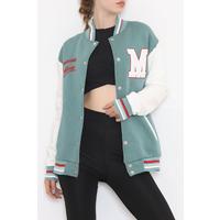 Embroidered College Jacket Dark Mint - 11870.701.