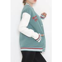 Embroidered College Jacket Dark Mint - 11870.701.