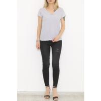 Front Back V Neck T-Shirt White - 2111.555.