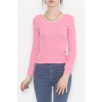 Front Back V Neck Blouse Pink - 471077.1567.