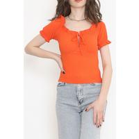 Önü Bağcıklı Bluz Oranj - 12580.631.