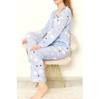 Түйме-алдыңғы пижама жиынтығы BlueWhite - 150.1287.