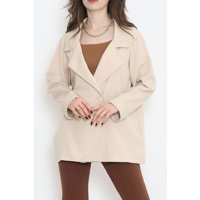 Oversize Düğmeli Ceket Bej - 951.1247.