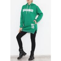 Зеленый свитшот Oversize с разрезами — 12515.5238.