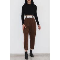 Paça Düğme Detaylı Pantolon Kahve - 207933.683.