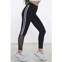 Striped diving leggings, black - 7524.1098.