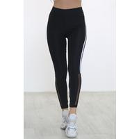 Striped diving leggings, black - 7524.1098.