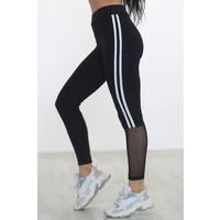 Striped diving leggings, black - 7524.1098.