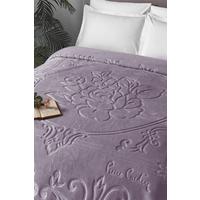 Pierre Cardin Emboss Battaniye Çift Kişilik Rose Kül Moru