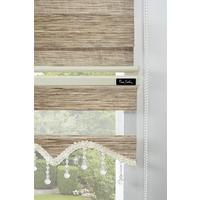 Pierre Cardin Dilimli Boncuklu Bambu Zebra Perde Ahşap 140x200