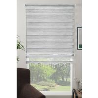 Pierre Cardin Dilimli Boncuklu Bambu Zebra Perde Gri 230x200