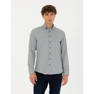 Pierre Cardin Haki Slim Fit Uzun Kollu Gömlek 1724998.VR027
