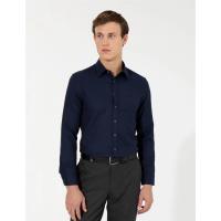 Pierre Cardin Navy Blue Slim Fit Dobby Long Sleeve Shirt 1523528.VR003