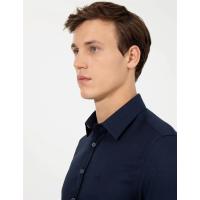 Pierre Cardin Navy Blue Slim Fit Dobby Long Sleeve Shirt 1523528.VR003