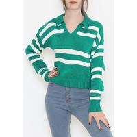 Polo Neck Striped Knitwear Green - 12302.1612.