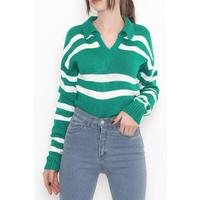 Polo Neck Striped Knitwear Green - 12302.1612.