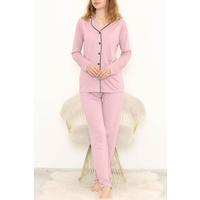 Polyviskon ұзын жеңді костюм қызғылт түсті - 722.1287.