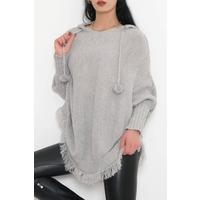 Pompom Poncho Gray - 9958.1612.