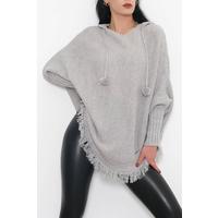 Pompom Poncho Gray - 9958.1612.