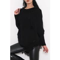 Pompom Poncho Black - 9958.1612.