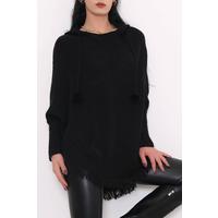 Pompom Poncho Black - 9958.1612.