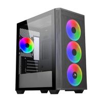 PowerBoost PB-P2252BB USB 3.0 Mesh Siyah 4x Ring ARGB Fanlı Mid Tower Gaming Kasa