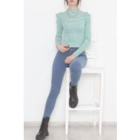 Princess Sleeve Striped Blouse Green - 471087.1567.