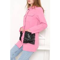 Sequined Gabardine Jacket Pink - 1019.1367.