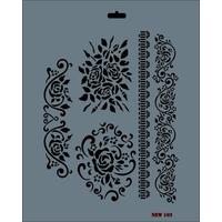 Rich New Seri N-102 Stencil 35x25 cm