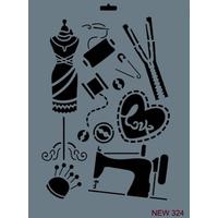 Rich New Seri N-324 Stencil 35x25 cm