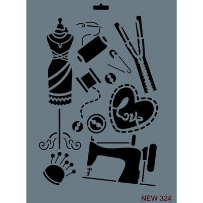 Rich New Seri N-324 Stencil 35x25 cm