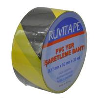 Ruvitape Yer İşaretleme Bandı Sarı Siyah 50 mm 30 Metre
