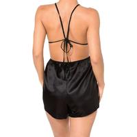 Satin Jumpsuit Nightgown Black - 5806.1364.