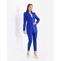 Костюм с атласным воротником и полупоясом Saks Blue