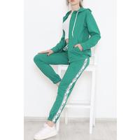 Stripe Detailed Tracksuit Green - 6004.5238.