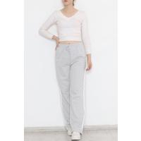 Striped Palazzo Sweatpants Gray - 12583.1567.