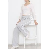 Striped Palazzo Sweatpants Gray - 12583.1567.