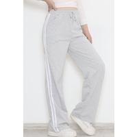 Striped Palazzo Sweatpants Gray - 12583.1567.