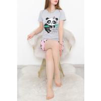 Shorts Pajama Set Gray Patterned - 10828.1567.