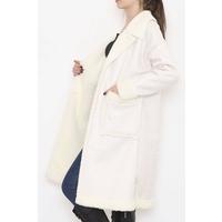 Faux Fur Leather Coat Ecru - 9097.127.