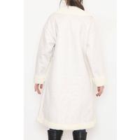 Faux Fur Leather Coat Ecru - 9097.127.