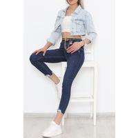 Crop Jeans Jacket with Stones Ice Blue - 11455.1406.