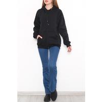 Üç İplik Fermuarlı Sweat Ceket Siyah1 - 7897.053.