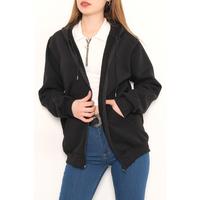 Üç İplik Fermuarlı Sweat Ceket Siyah1 - 7897.053.